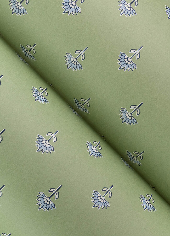 surdiva-green-floral-fan-wallpaper-york-wallcoverings-4148-27459 - York Wallcoverings Wallpaper