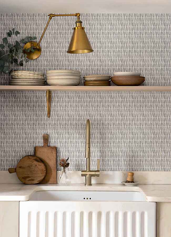 Nabi Charcoal Geometric Wallpaper - York Wallcoverings - 4148-27463 - York Wallcoverings Wallpaper