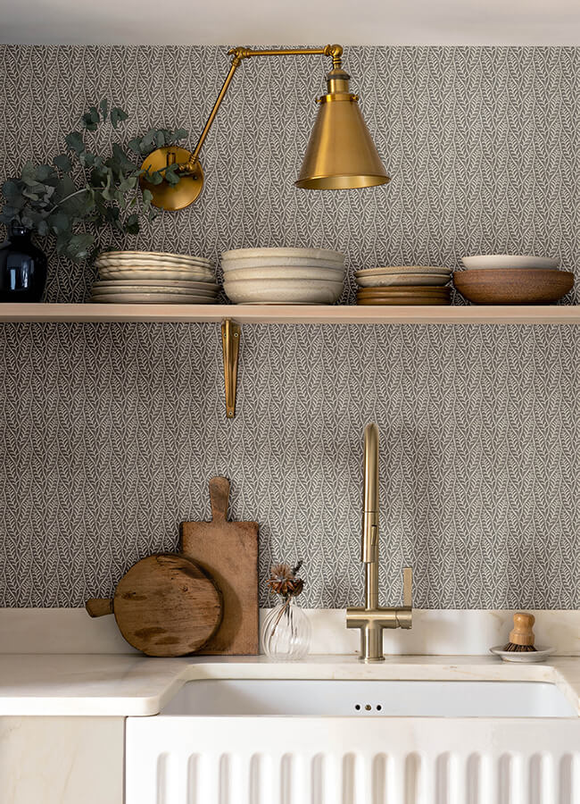 coleus-charcoal-leaves-wallpaper-york-wallcoverings-4148-27468 - York Wallcoverings Papel pintado