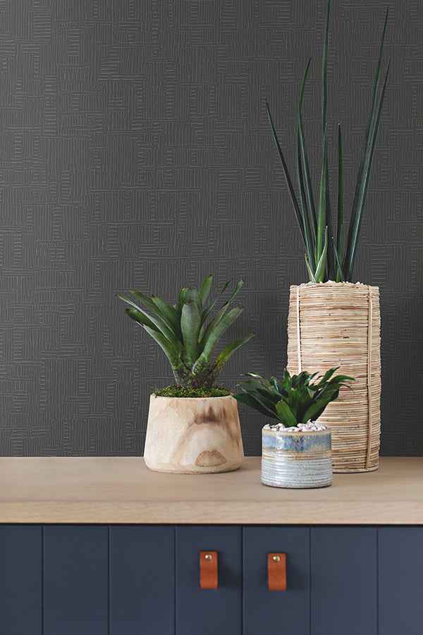 Chiseled Charcoal Abstract Wallpaper - York Wallcoverings - 4178-4405 - York Wallcoverings Wallpaper
