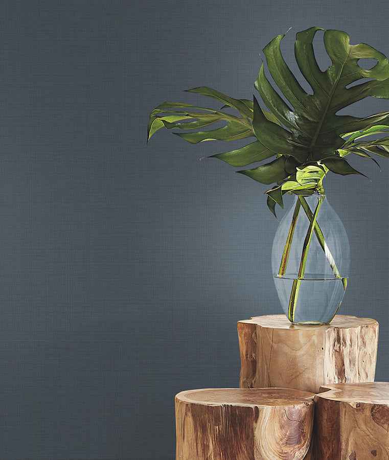 Evermore Dark Blue Woven Wallpaper - York Wallcoverings - 4178-4416 - York Wallcoverings Wallpaper