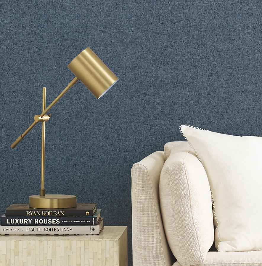 Herringbone Tweed Denim Woven Wallpaper - York Wallcoverings - 4178-4426 - York Wallcoverings Wallpaper