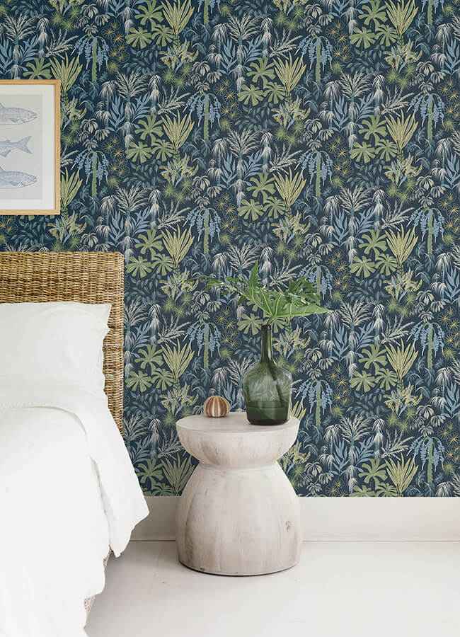 Everglades Teal Botanical Wallpaper - York Wallcoverings - 4172-27482 - York Wallcoverings Wallpaper