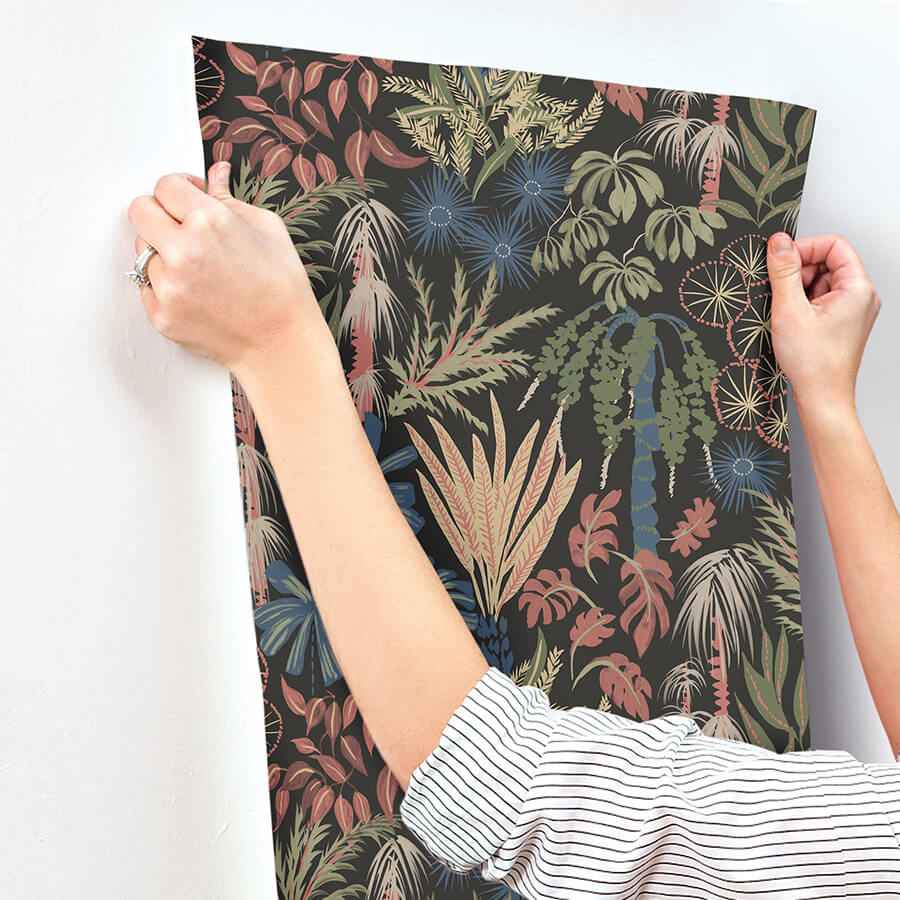 Everglades Black Botanical Wallpaper - York Wallcoverings - 4172-27483 - York Wallcoverings Wallpaper