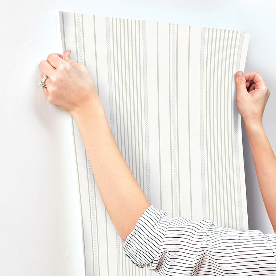 navarres-stripe-light-green-faux-linen-wallpaper-york-wallcoverings-4172-27485 - York Wallcoverings Papel pintado