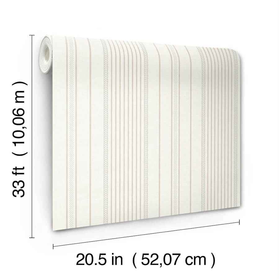 Navarres Stripe Neutral Faux Linen Wallpaper - York Wallcoverings - 4172-27487 - York Wallcoverings Wallpaper