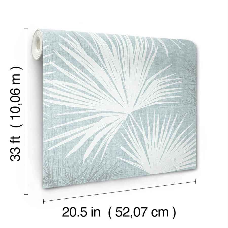Hatteras Sky Blue Palms Wallpaper - York Wallcoverings - 4172-27491 - York Wallcoverings Wallpaper