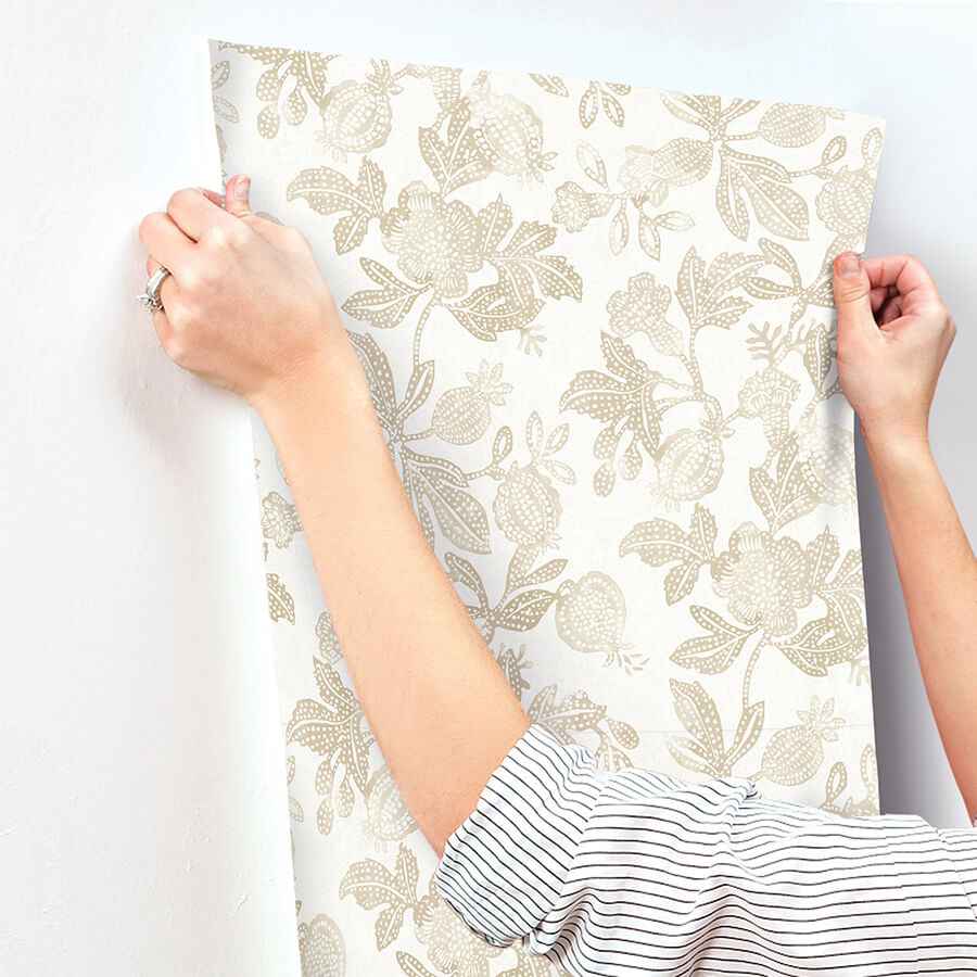 Beach Rose Champagne Floral Fruits Wallpaper - York Wallcoverings - 4172-27495 - York Wallcoverings Wallpaper