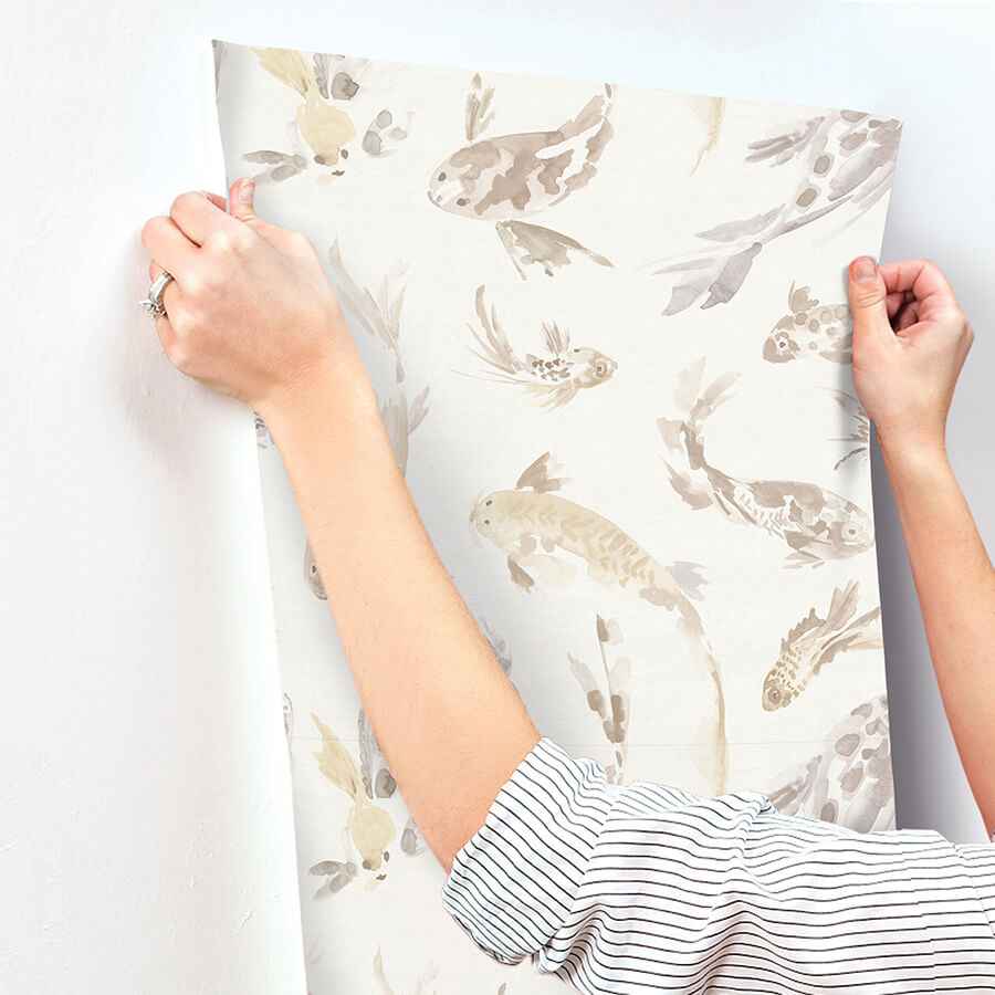 Koi Metallic Fish Wallpaper - York Wallcoverings - 4172-27501 - York Wallcoverings Wallpaper
