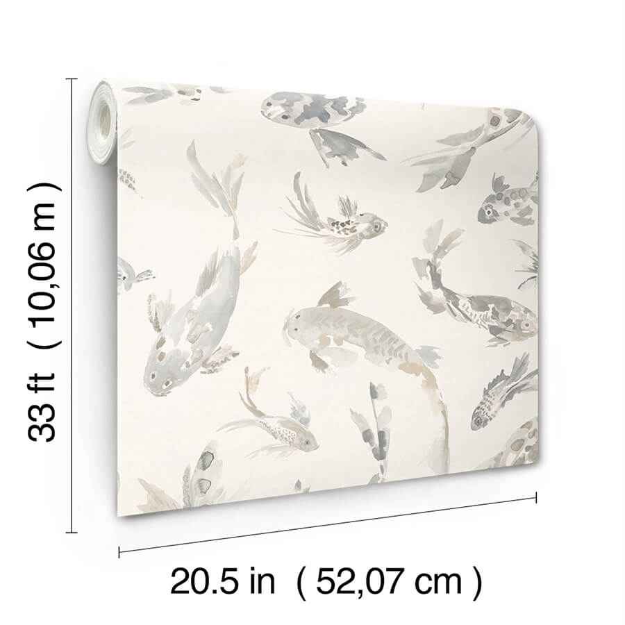 Koi Stone Fish Wallpaper - York Wallcoverings - 4172-27503 - York Wallcoverings Wallpaper