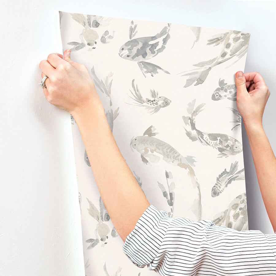 Koi Stone Fish Wallpaper - York Wallcoverings - 4172-27503 - York Wallcoverings Wallpaper