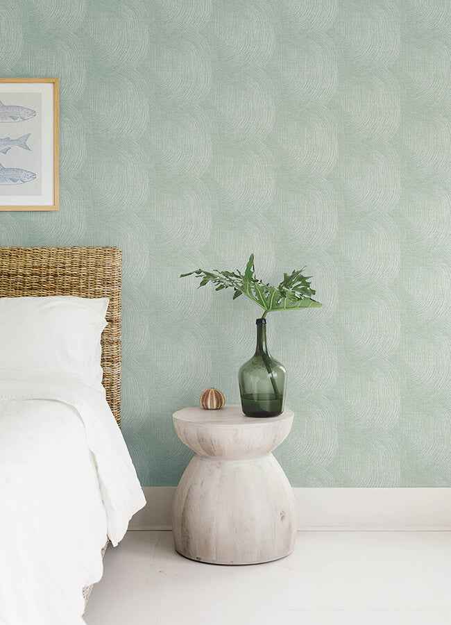 Folly Seafoam Zen Swirls Wallpaper - York Wallcoverings - 4172-27505