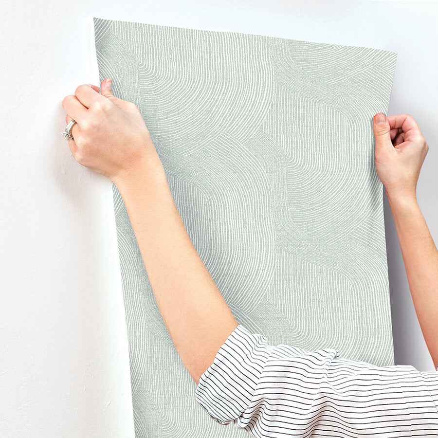 Folly Seafoam Zen Swirls Wallpaper - York Wallcoverings - 4172-27505 - York Wallcoverings Wallpaper