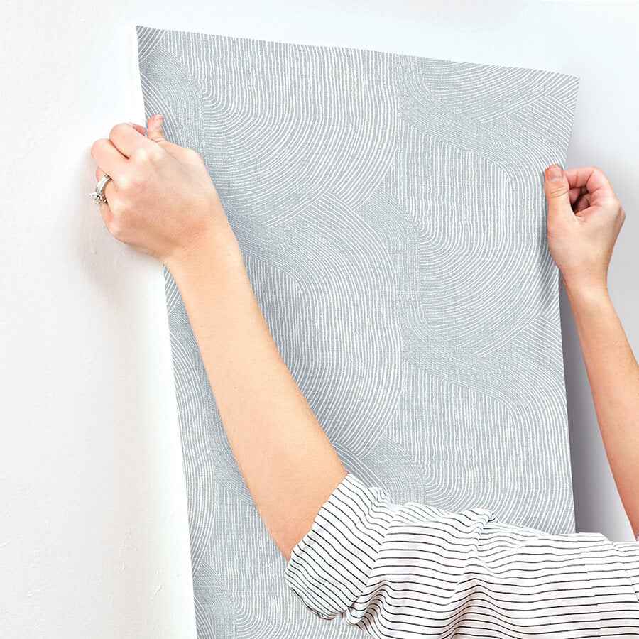 Folly Light Blue Zen Swirls Wallpaper - York Wallcoverings - 4172-27506 - York Wallcoverings Wallpaper