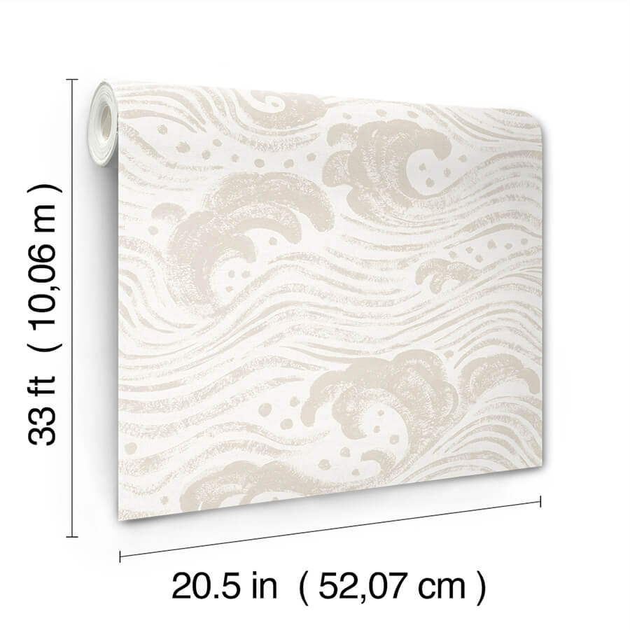 swell-beige-ocean-wave-wallpaper-york-wallcoverings-4172-27508 - York Wallcoverings Wallpaper