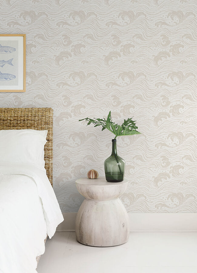 swell-beige-ocean-wave-wallpaper-york-wallcoverings-4172-27508 - York Wallcoverings Wallpaper