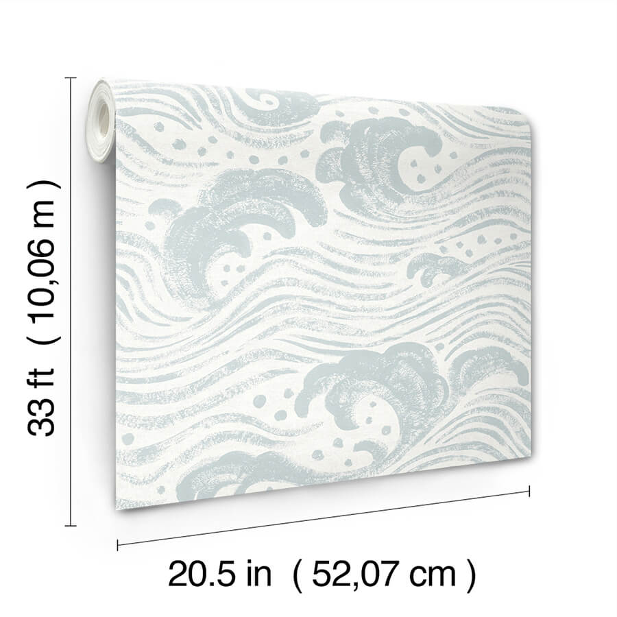 swell-light-blue-ocean-wave-wallpaper-york-wallcoverings-4172-27509 - York Wallcoverings Wallpaper