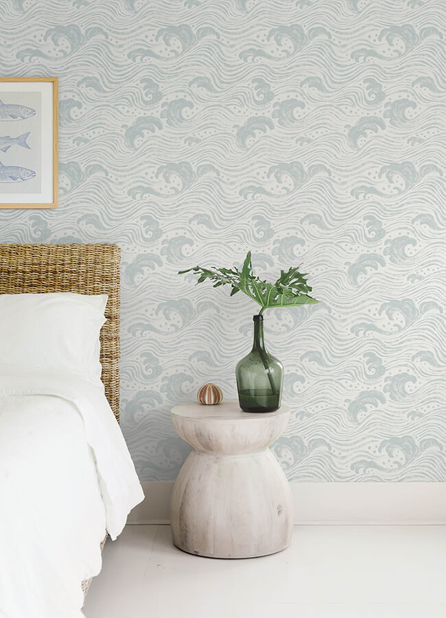 swell-light-blue-ocean-wave-wallpaper-york-wallcoverings-4172-27509 - York Wallcoverings Wallpaper