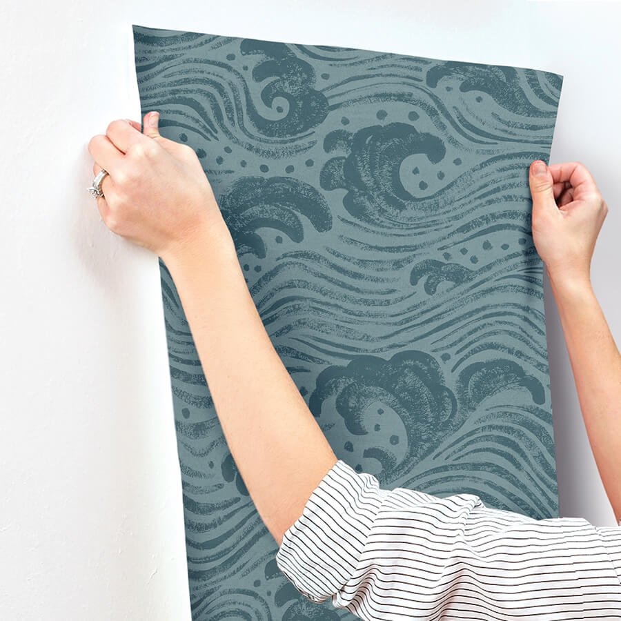 swell-teal-ocean-wave-wallpaper-york-wallcoverings-4172-27511 - York Wallcoverings Wallpaper