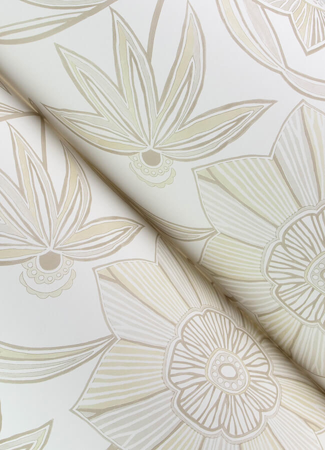 star-flower-beige-floral-trail-wallpaper-york-wallcoverings-4172-27515 - York Wallcoverings Wallpaper