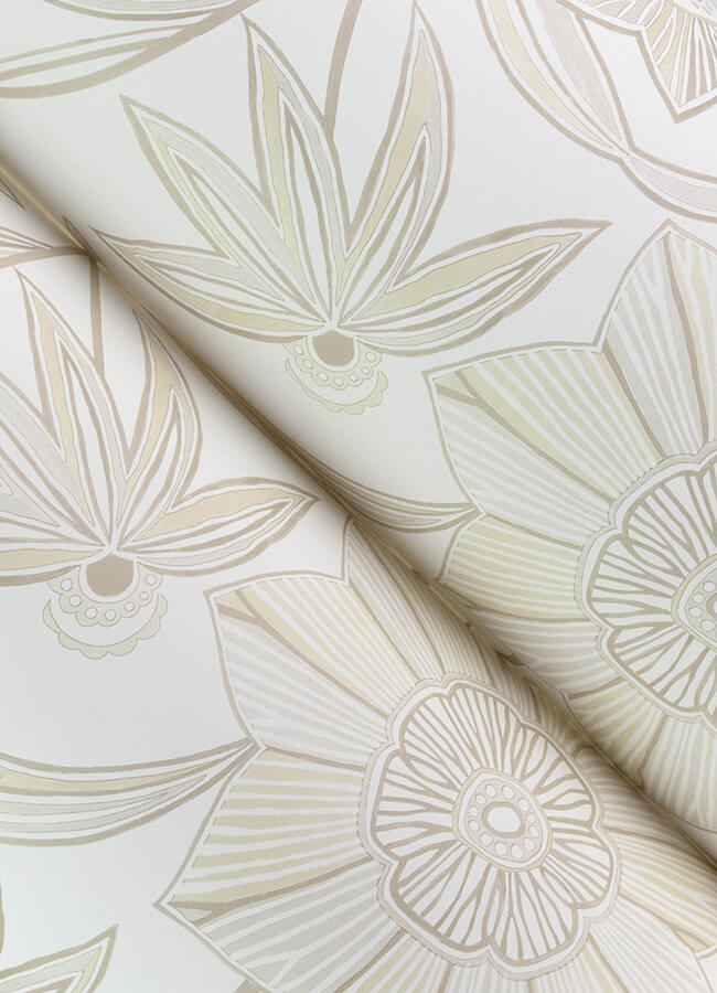 Star Flower Beige Floral Trail Wallpaper - York Wallcoverings - 4172-27515 - York Wallcoverings Wallpaper