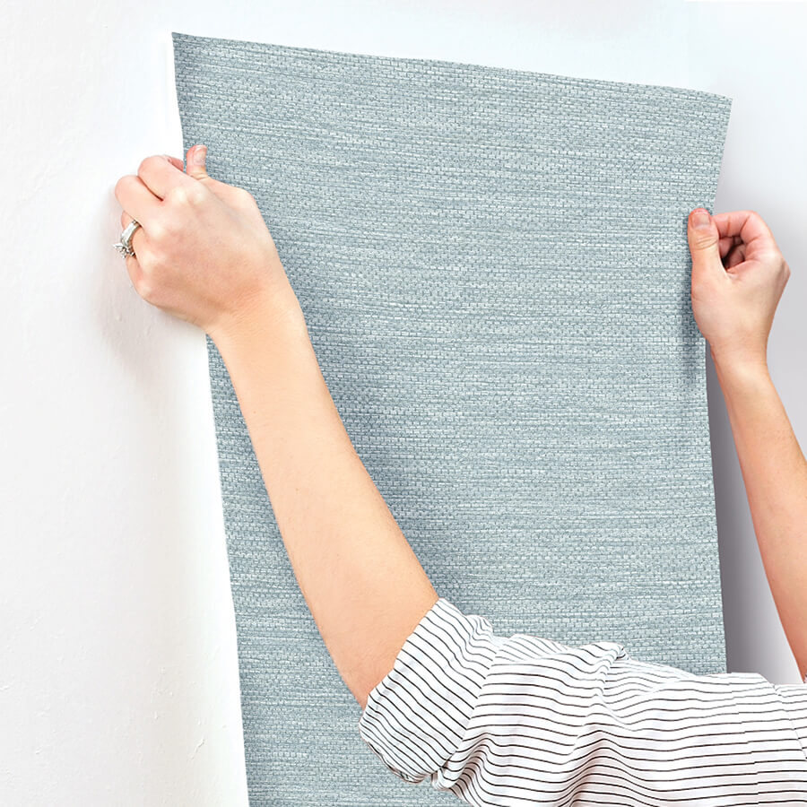 malin-denim-faux-grasscloth-wallpaper-york-wallcoverings-4172-27527 - York Wallcoverings Wallpaper