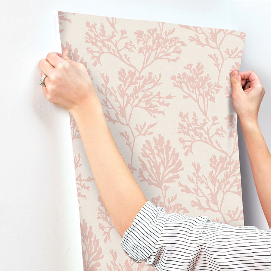 tortuga-pink-coral-weave-wallpaper-york-wallcoverings-4172-82000 - York Wallcoverings Wallpaper