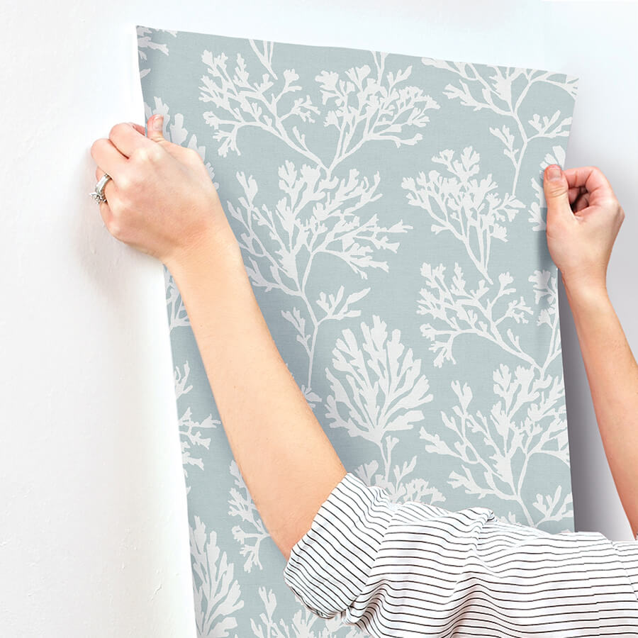 tortuga-sky-blue-coral-weave-wallpaper-york-wallcoverings-4172-82003 - York Wallcoverings Wallpaper