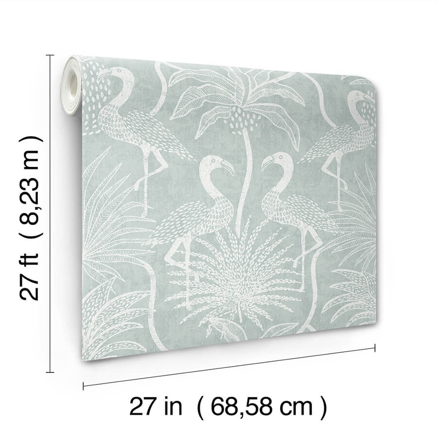 biscayne-turquoise-flamingo-beach-wallpaper-york-wallcoverings-4172-82004 - York Wallcoverings Wallpaper