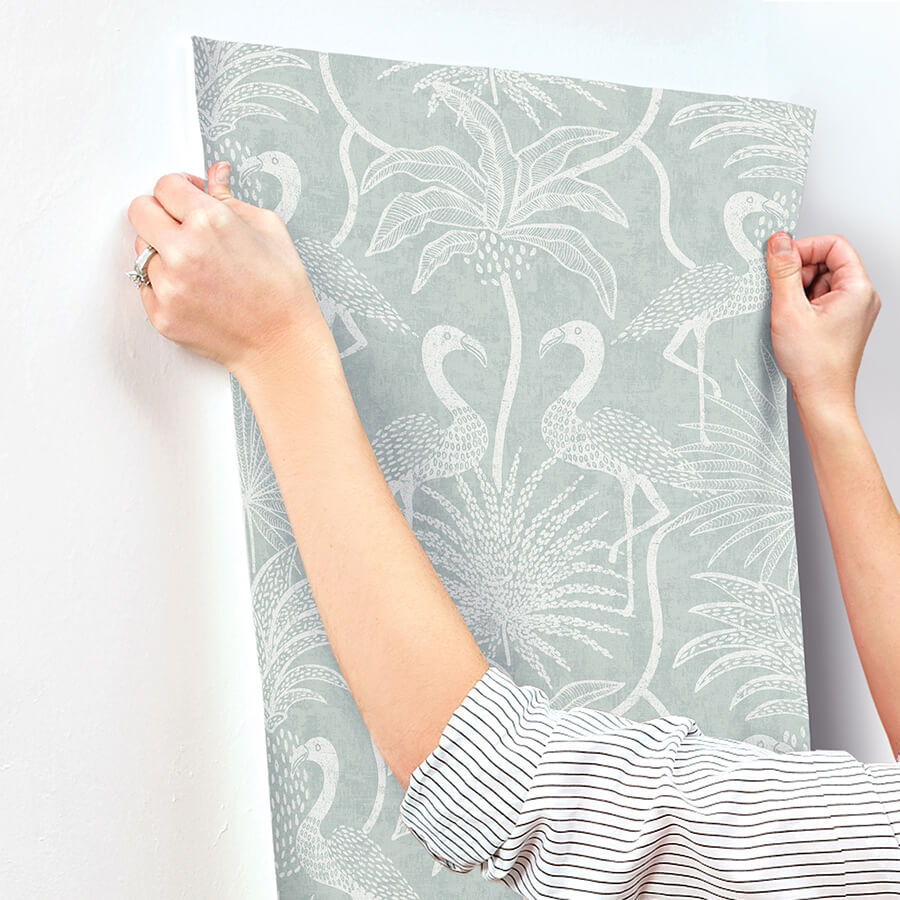 biscayne-turquoise-flamingo-beach-wallpaper-york-wallcoverings-4172-82004 - York Wallcoverings Wallpaper