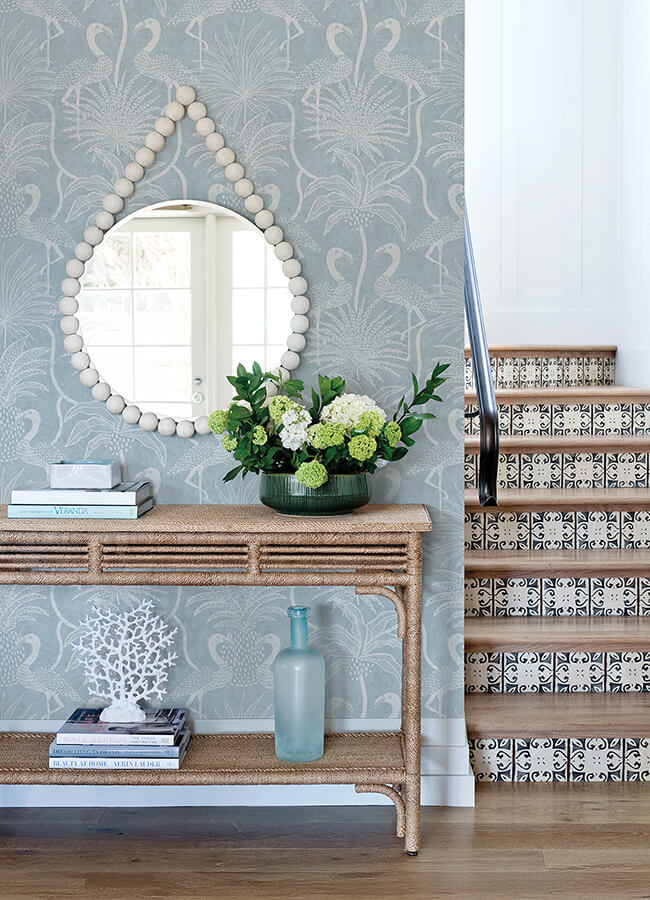 biscayne-sky-blue-flamingo-beach-wallpaper-york-wallcoverings-4172-82005 - York Wallcoverings Wallpaper