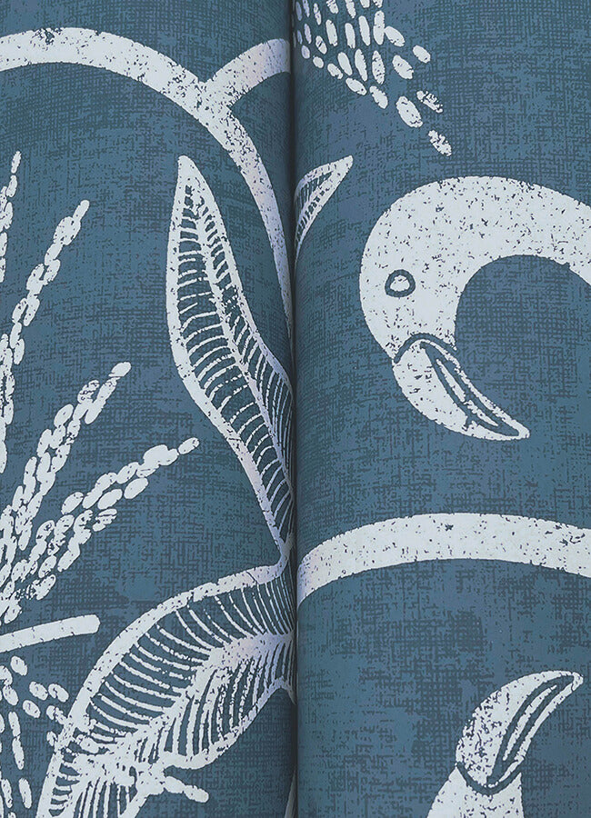 biscayne-navy-flamingo-beach-wallpaper-york-wallcoverings-4172-82006 - York Wallcoverings Wallpaper