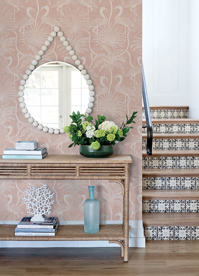 biscayne-coral-flamingo-beach-wallpaper-york-wallcoverings-4172-82007 - York Wallcoverings Wallpaper