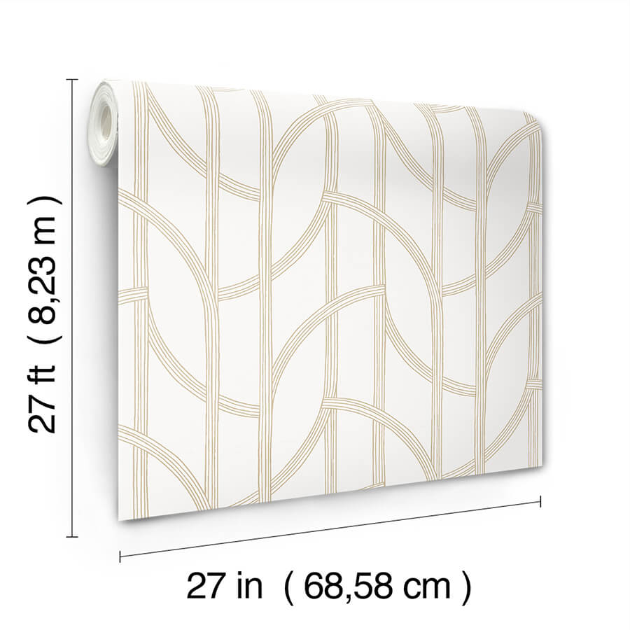 salvo-gold-curved-contours-wallpaper-york-wallcoverings-4172-82008 - York Wallcoverings Wallpaper