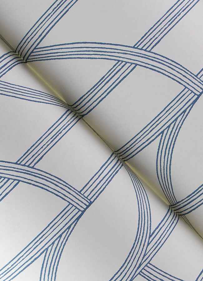Salvo Navy Curved Contours Wallpaper - York Wallcoverings - 4172-82010 - York Wallcoverings Wallpaper