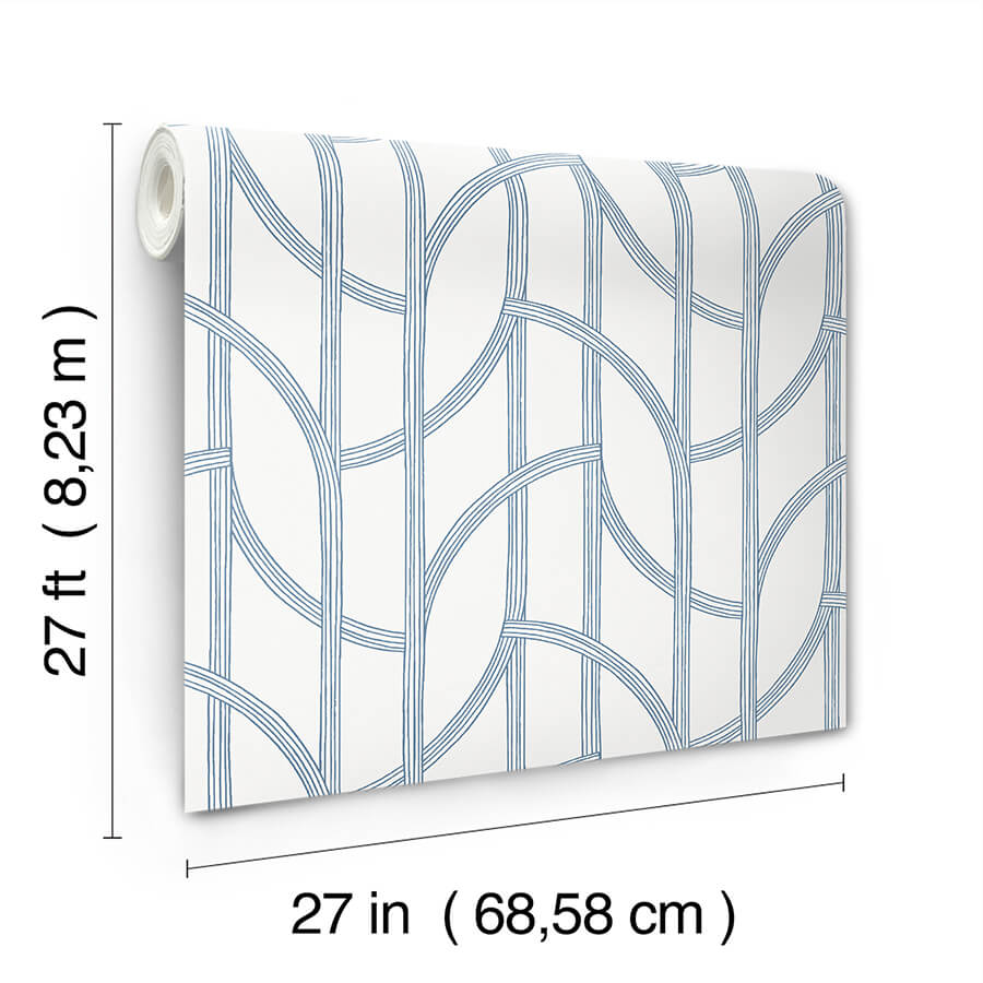 salvo-navy-curved-contours-wallpaper-york-wallcoverings-4172-82010 - York Wallcoverings Wallpaper