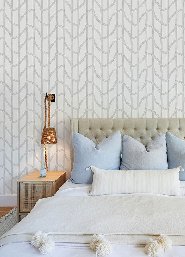 salvo-silver-curved-contours-wallpaper-york-wallcoverings-4172-82011 - York Wallcoverings Wallpaper