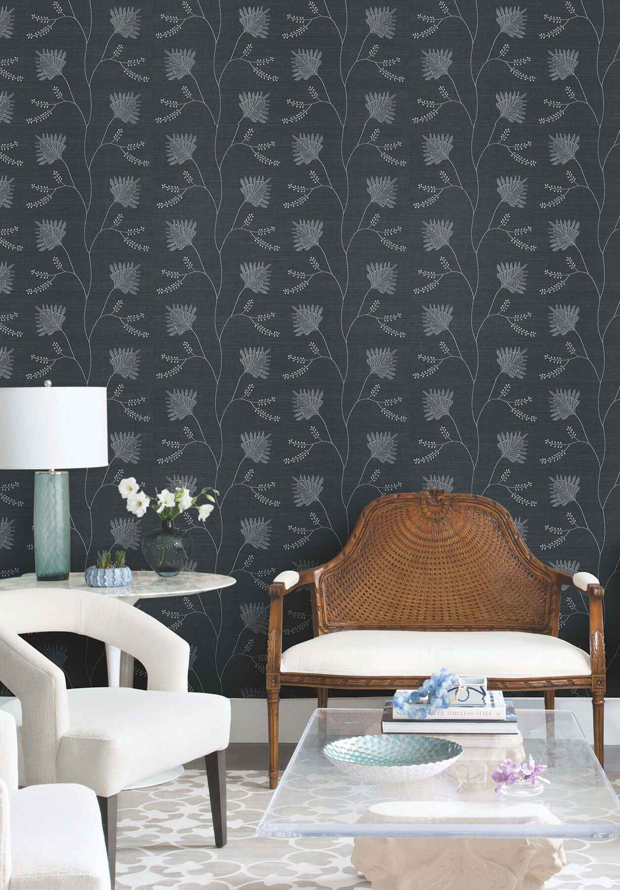 Laelynn Navy Wallpaper - York Wallcoverings - MX9608 - York Wallcoverings Wallpaper