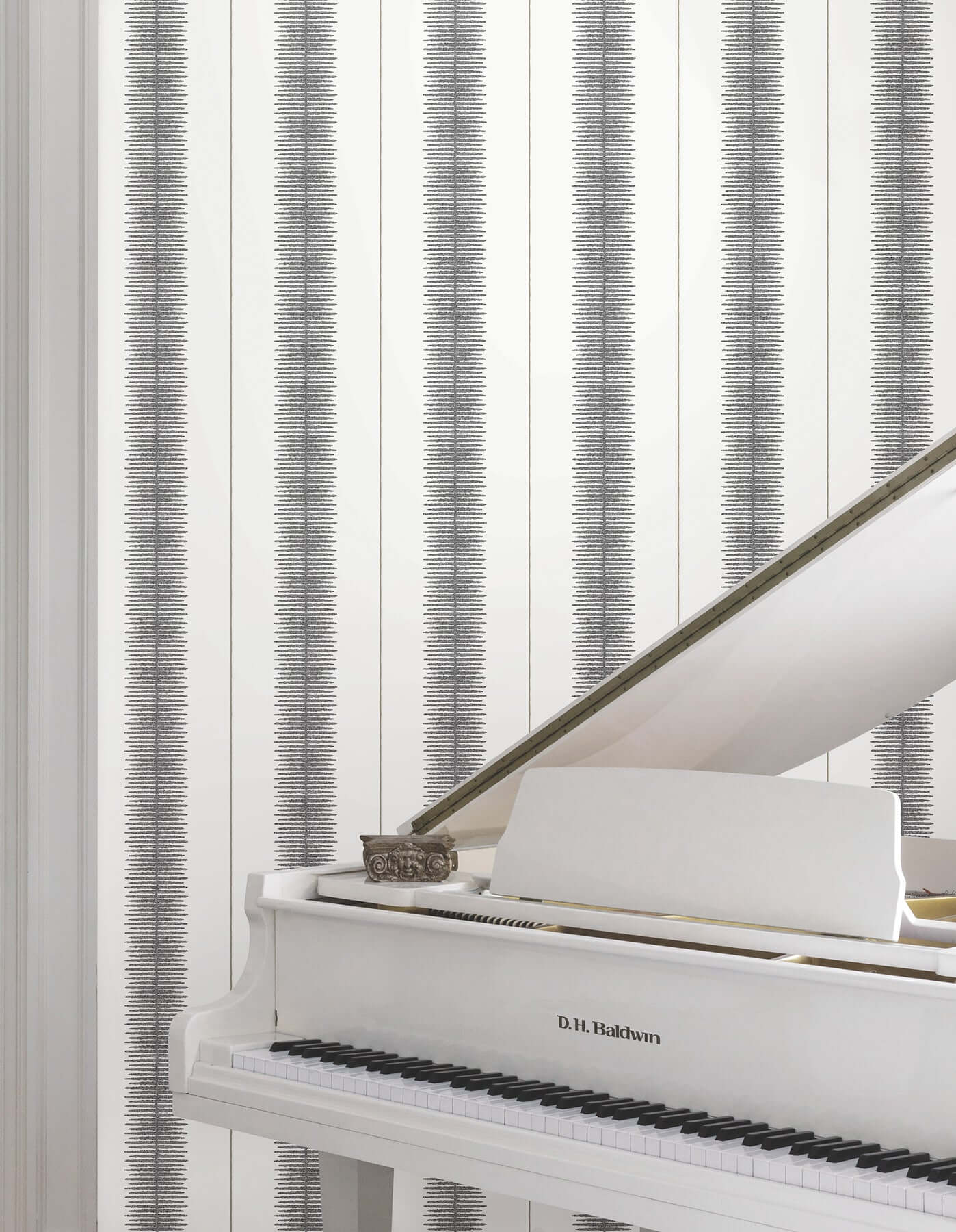 tandem-stripe-black-wallpaper-york-wallcoverings-mx9615 - York Wallcoverings Wallpaper