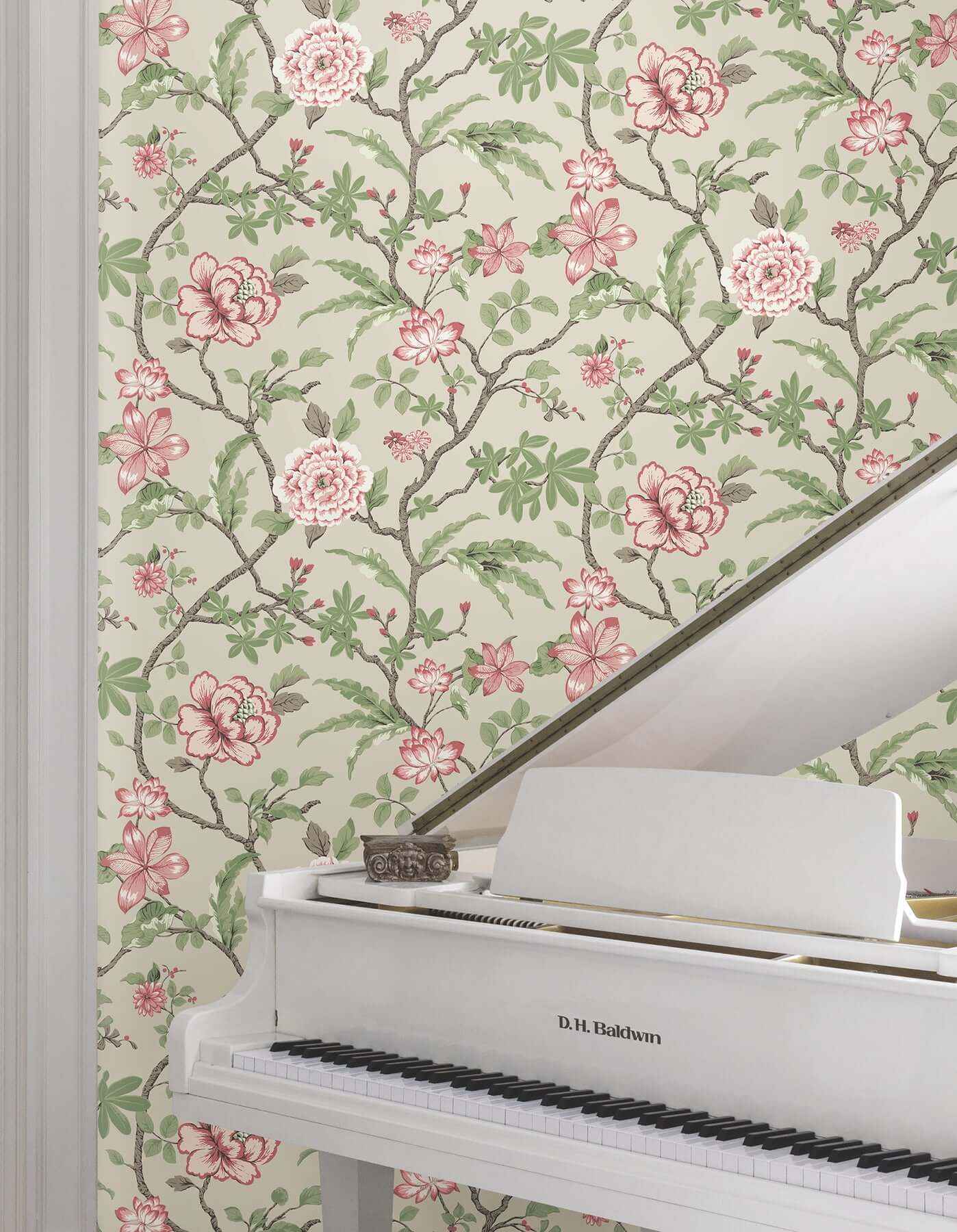 Courtyard Botanical Pink Wallpaper - York Wallcoverings - MX9653 - York Wallcoverings Wallpaper