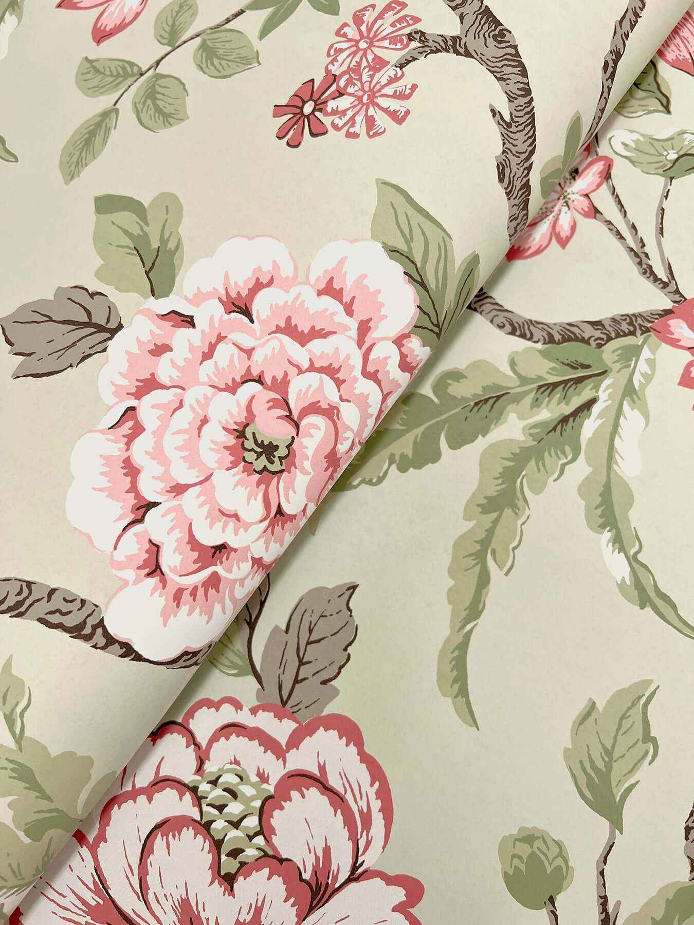 Courtyard Botanical Pink Wallpaper - York Wallcoverings - MX9653 - York Wallcoverings Wallpaper