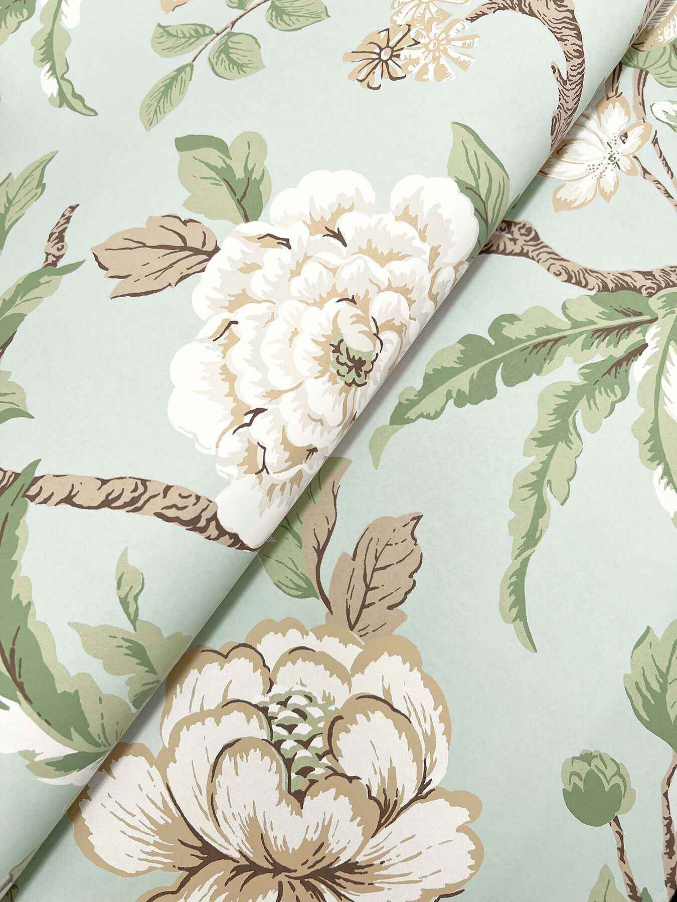 Courtyard Botanical Pale Blue Wallpaper - York Wallcoverings - MX9654 - York Wallcoverings Wallpaper