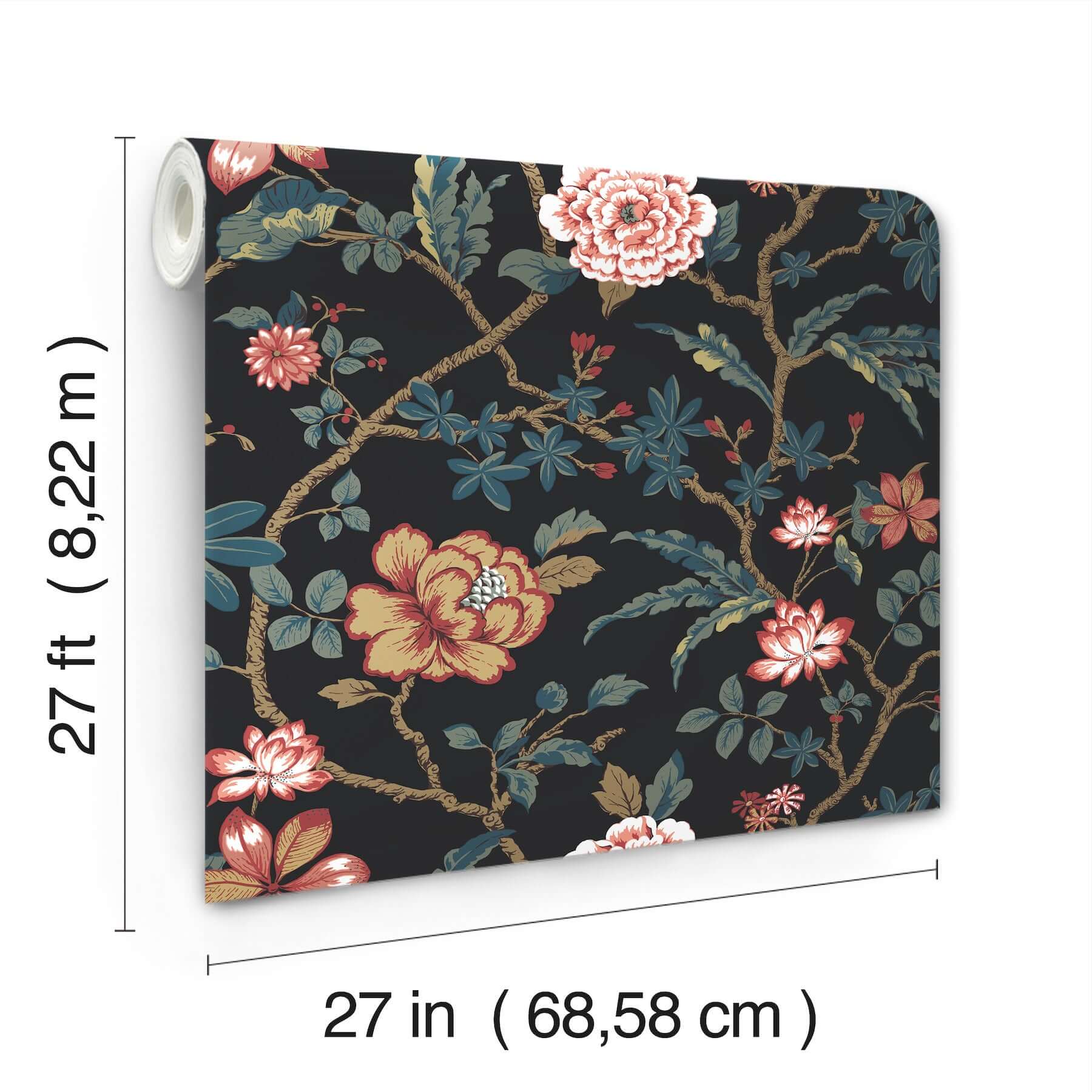 courtyard-botanical-scarlet-wallpaper-york-wallcoverings-mx9656 - York Wallcoverings Wallpaper