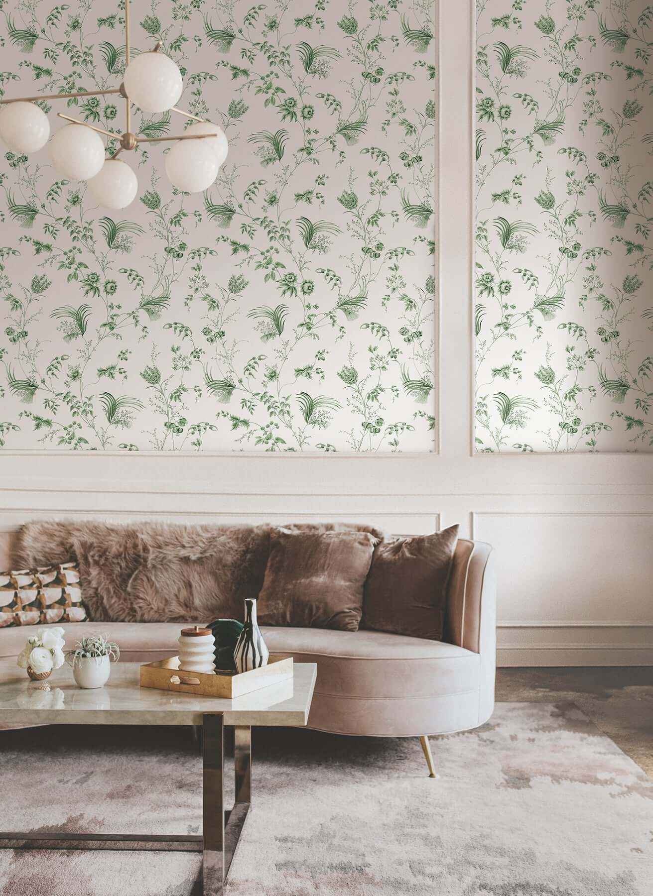 Floral Lace Green Wallpaper - York Wallcoverings - MX9680 - York Wallcoverings Wallpaper