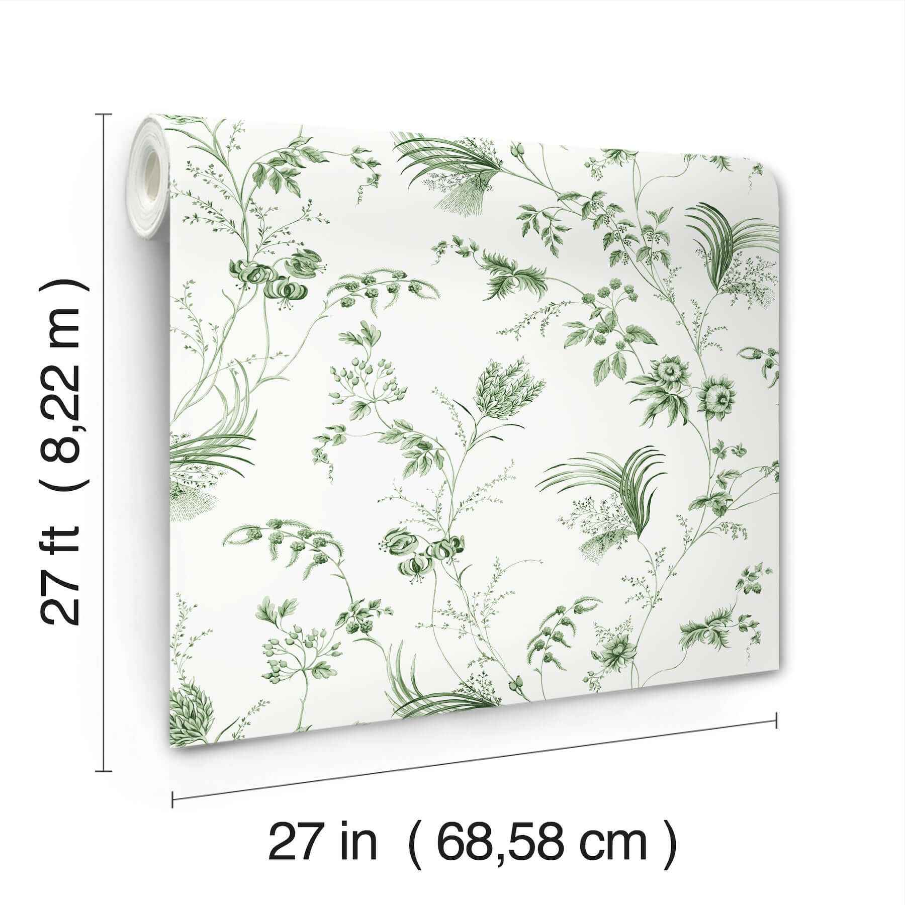 Floral Lace Green Wallpaper - York Wallcoverings - MX9680 - York Wallcoverings Wallpaper