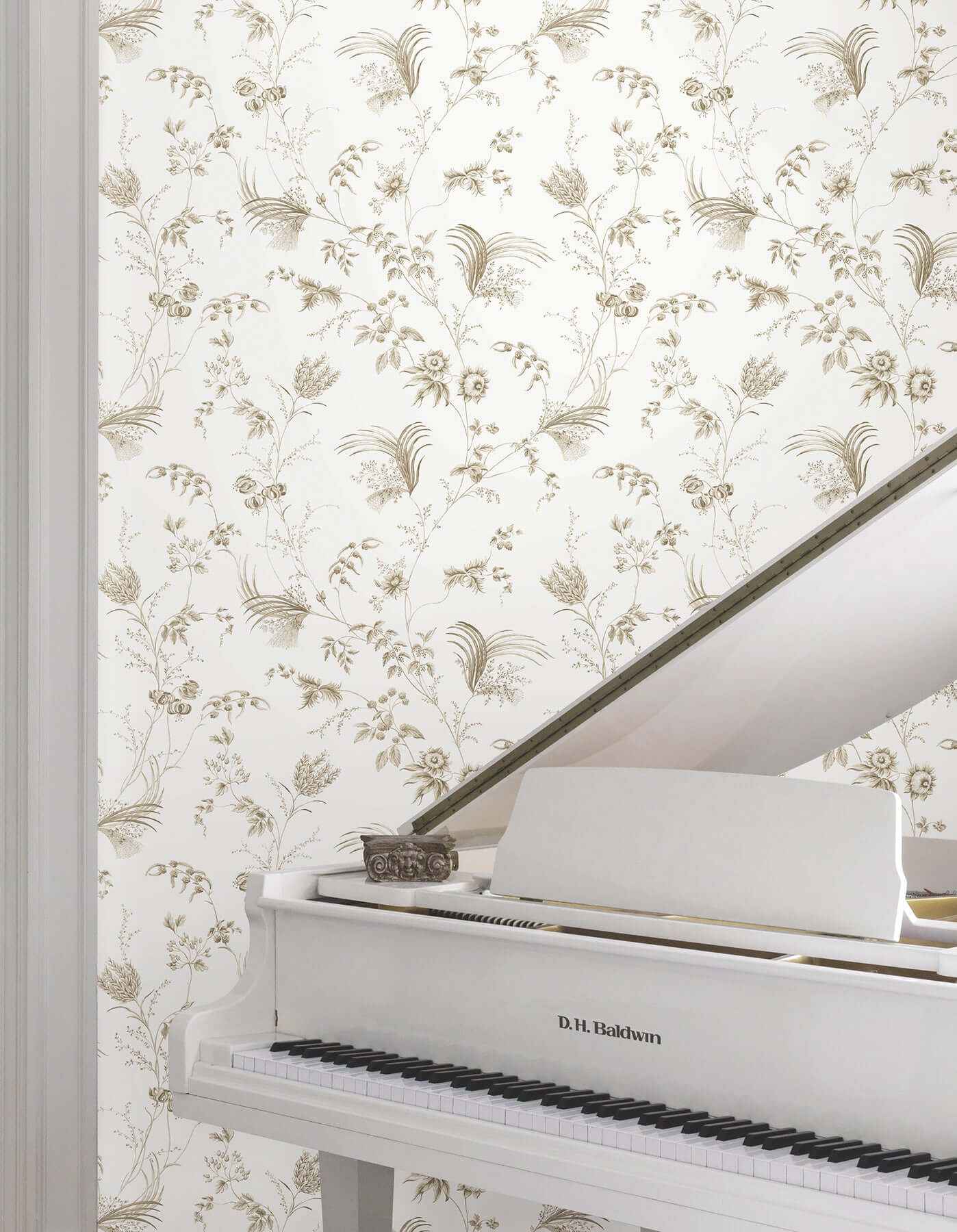 Floral Lace Taupe Wallpaper - York Wallcoverings - MX9681 - York Wallcoverings Wallpaper