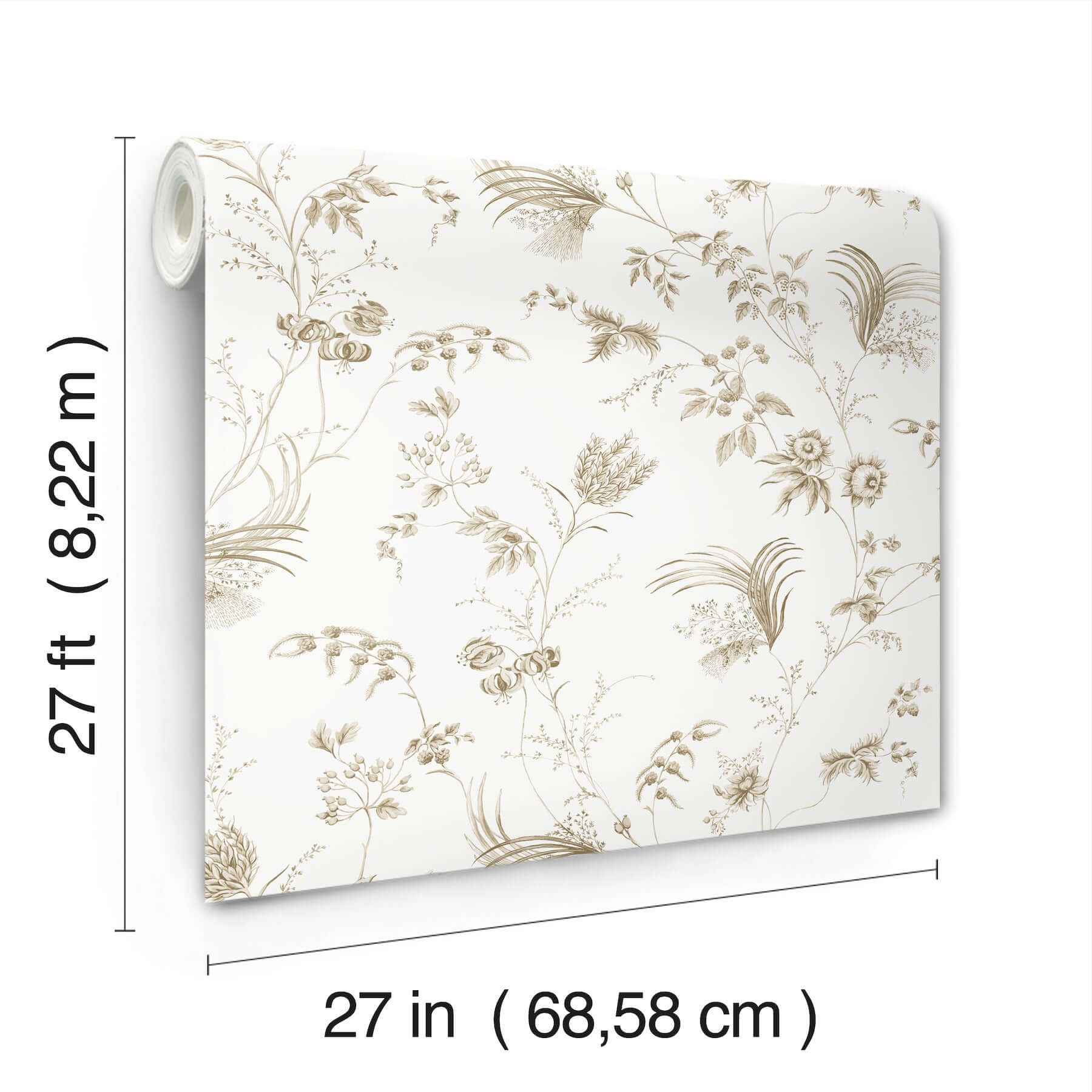 Floral Lace Taupe Wallpaper - York Wallcoverings - MX9681 - York Wallcoverings Wallpaper