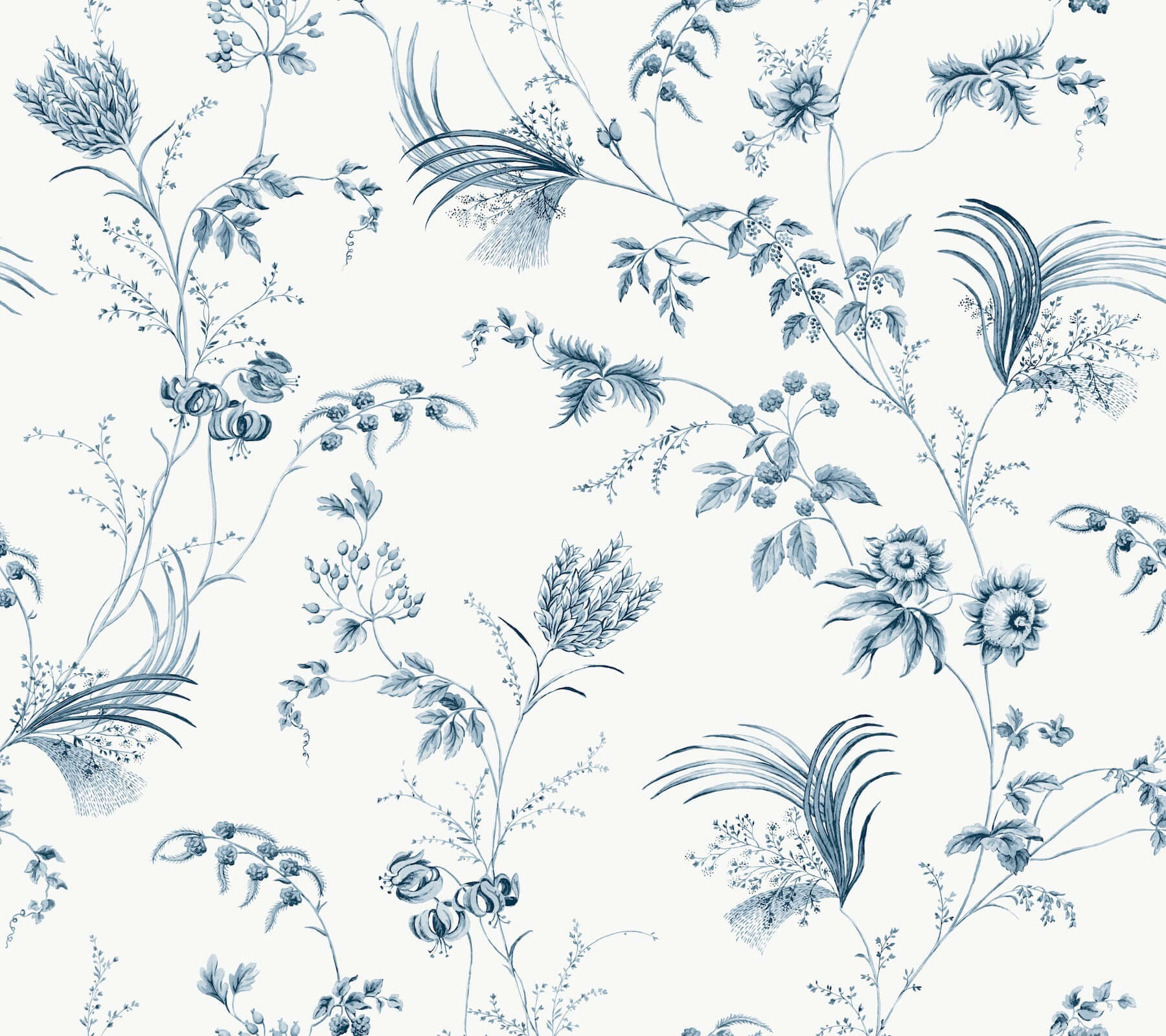 floral-lace-navy-wallpaper-york-wallcoverings-mx9683 - York Wallcoverings Wallpaper