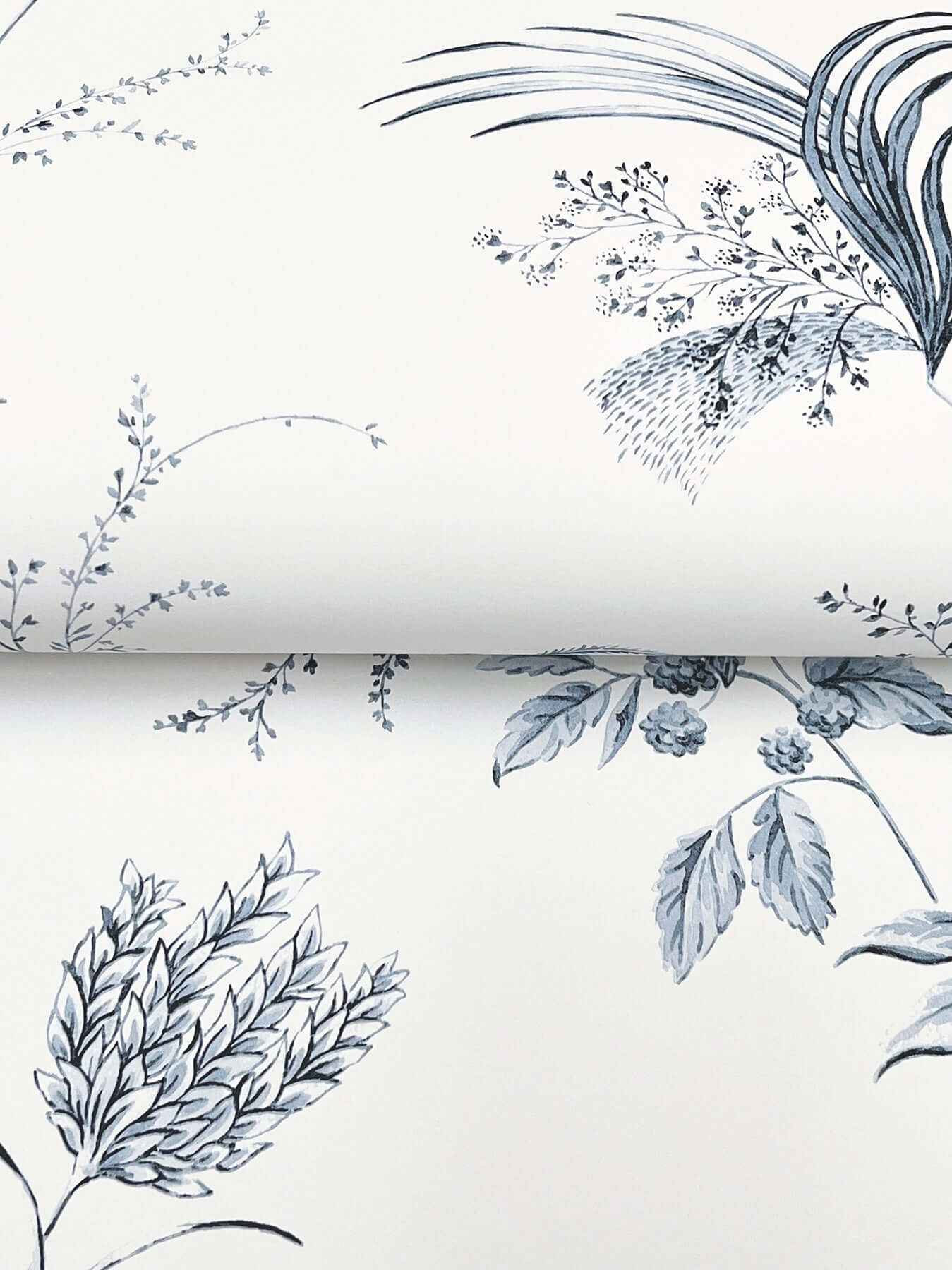 Floral Lace Navy Wallpaper - York Wallcoverings - MX9683 - York Wallcoverings Wallpaper