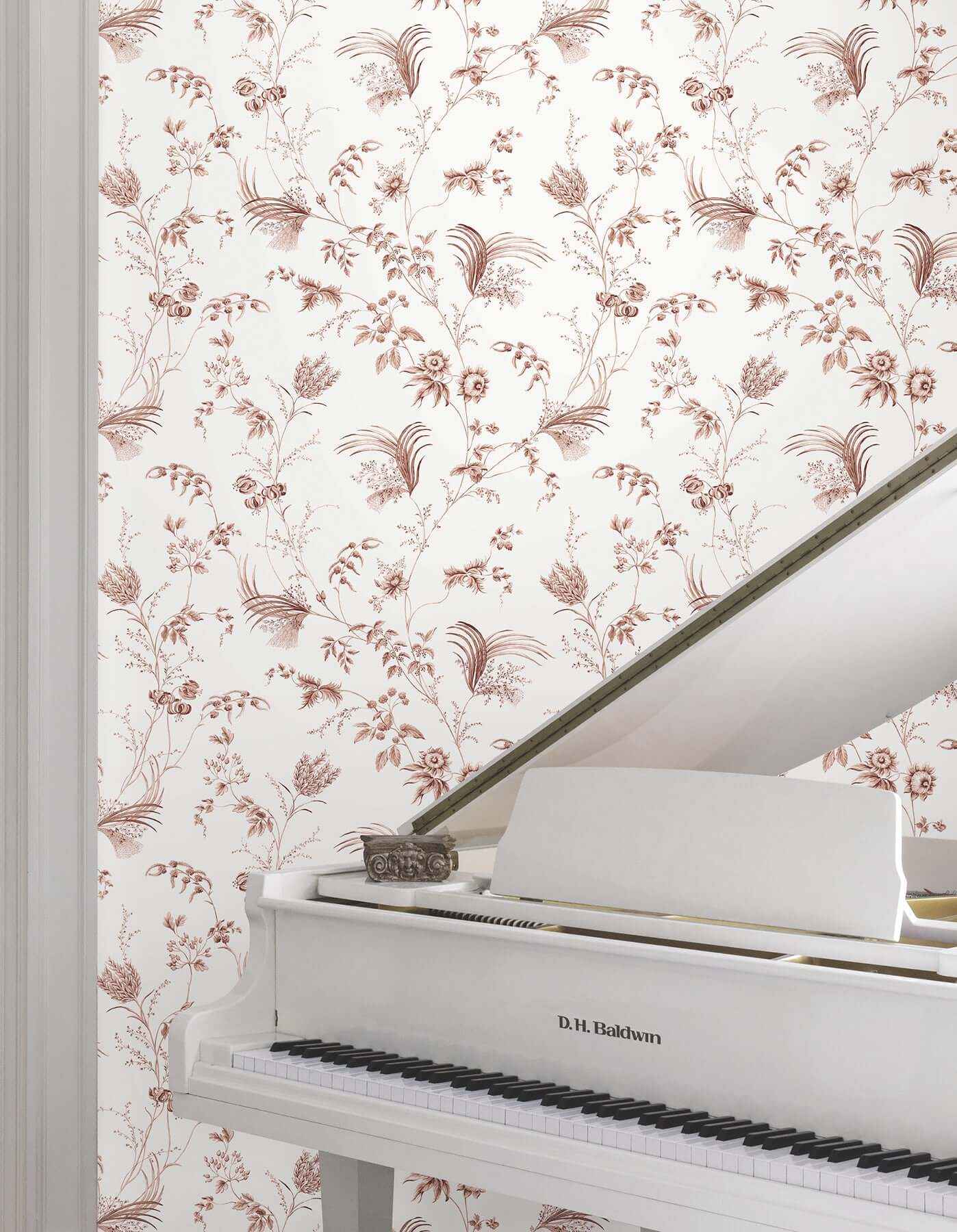 Floral Lace Brick Wallpaper - York Wallcoverings - MX9684 - York Wallcoverings Wallpaper
